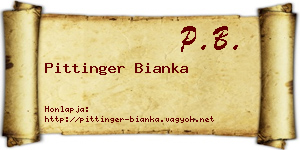 Pittinger Bianka névjegykártya